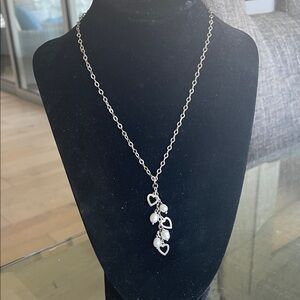 Elegant 925 Silver real pearl/Heart Pendant Necklace